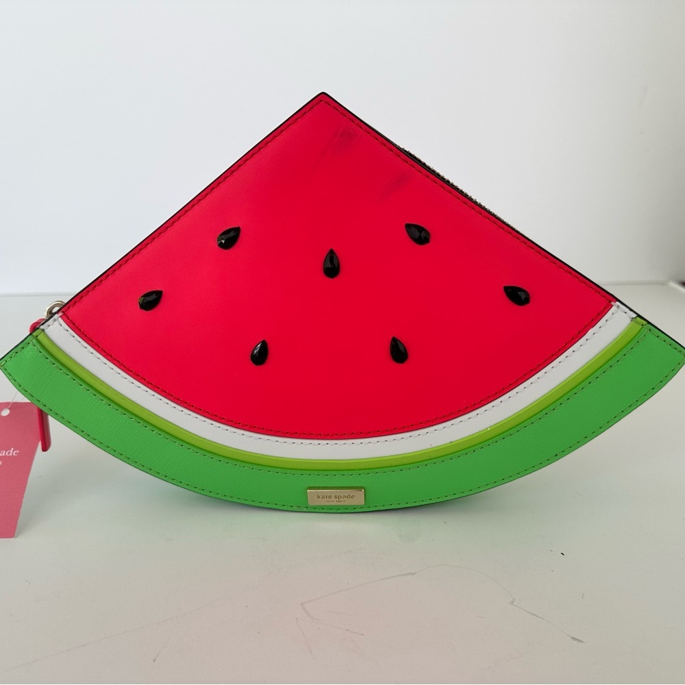 Kate Spade Make A Splash Watermelon Slice zippered Clutch - by Kate Spade